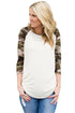 Sexy Camouflage Raglan Sleeve Top